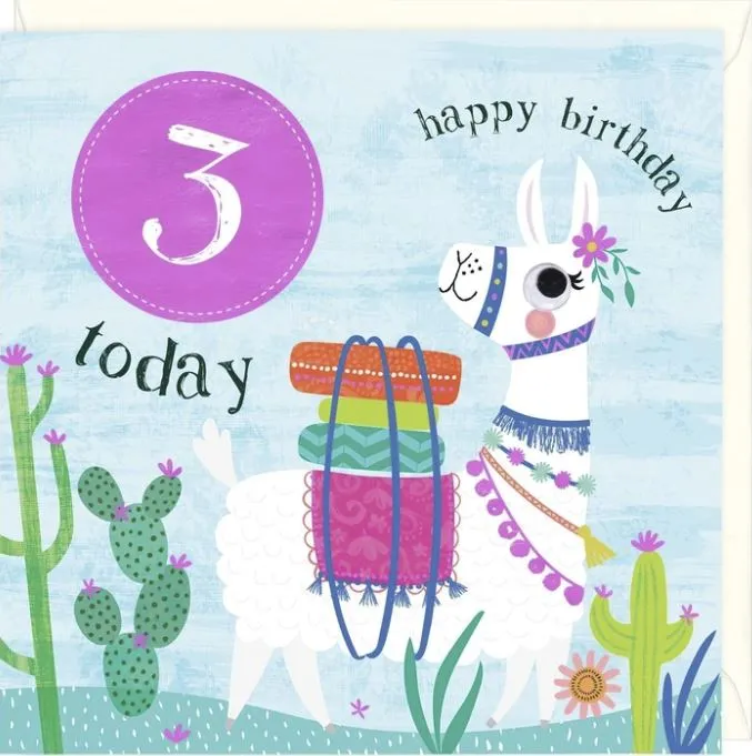 3 Today Happy Birthday Greetings Card