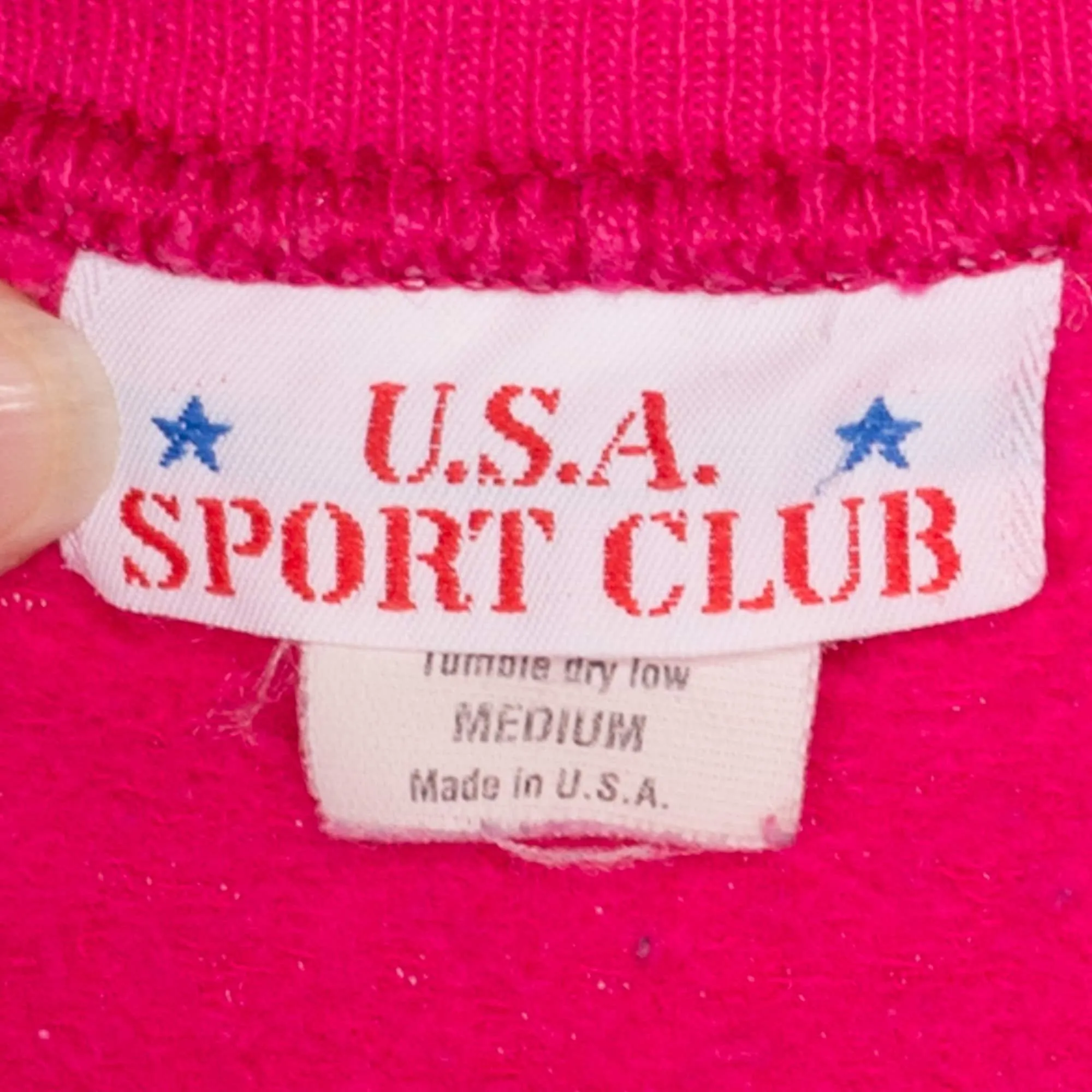 80s Hot Pink Flower Garden Sweatshirt - Medium