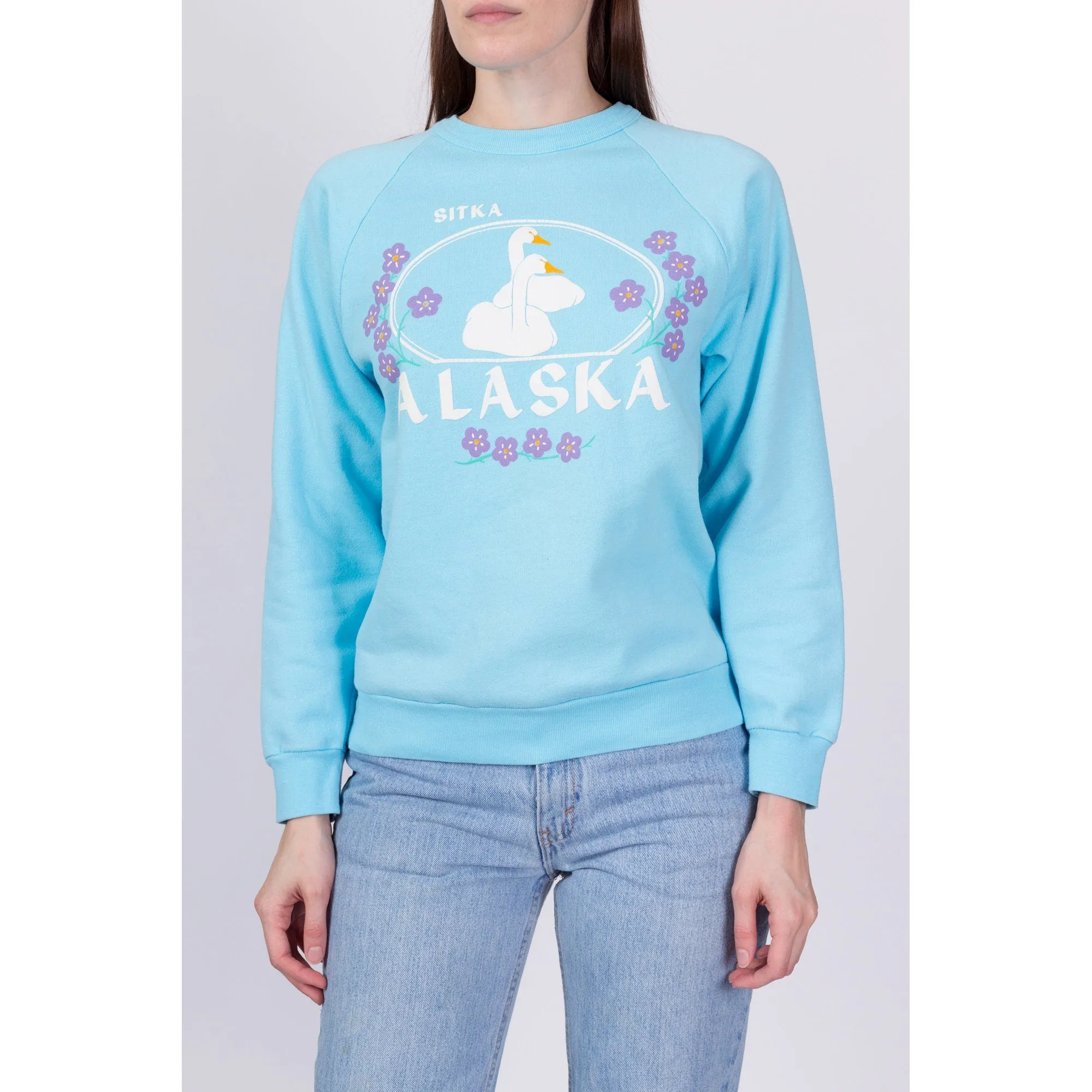 80s Sitka Alaska Swan Sweatshirt - Small