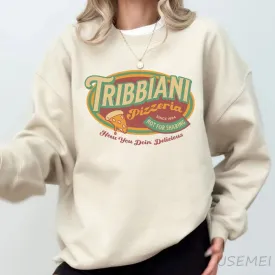 90s Friends Inspired Tribbiani Sweatshirt for Women - "How You Doin" Graphic Pullover, Cozy Casual Long Sleeve Top