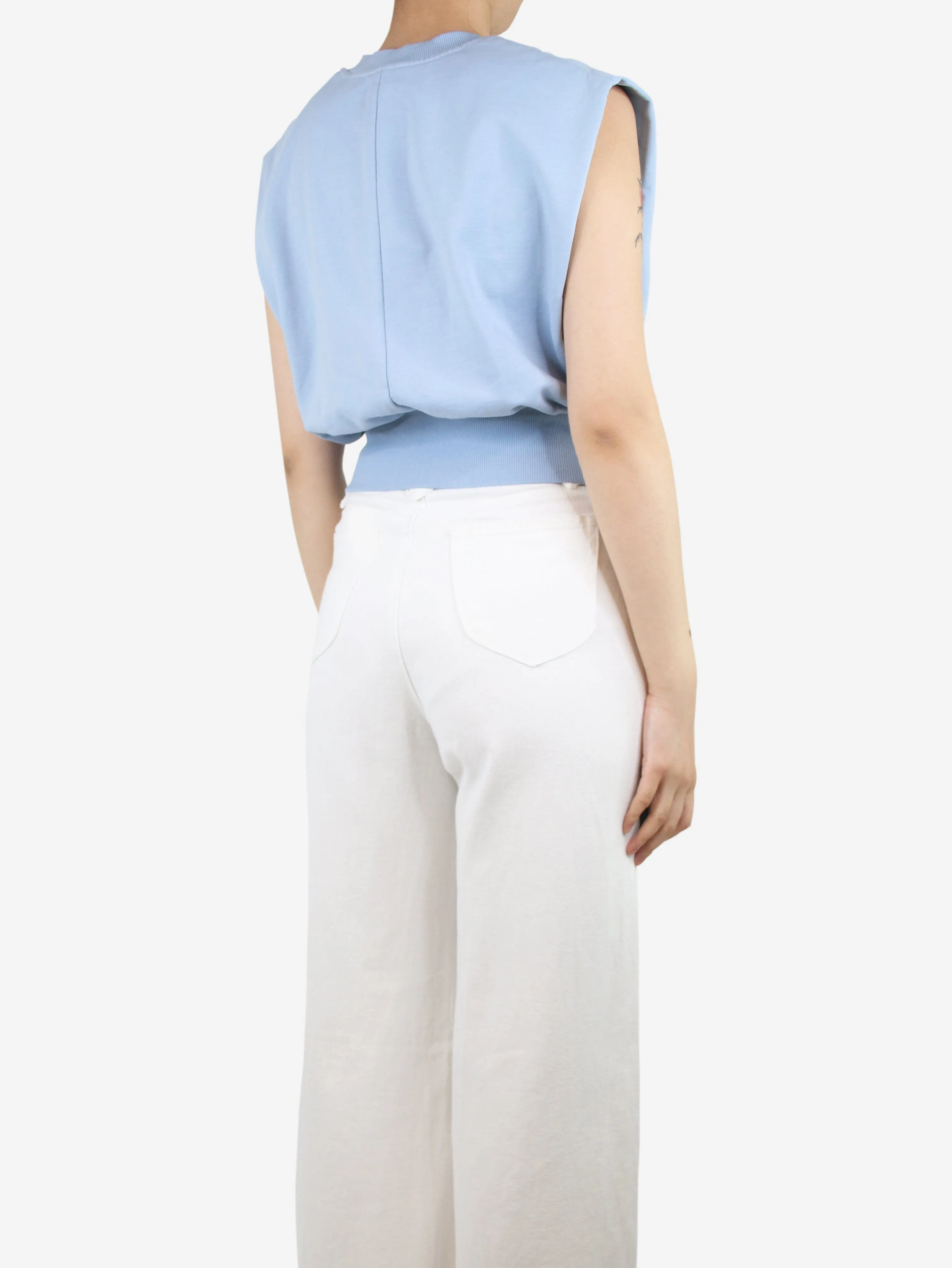 Baby blue sleeveless boxy-fit sweatshirt - size S