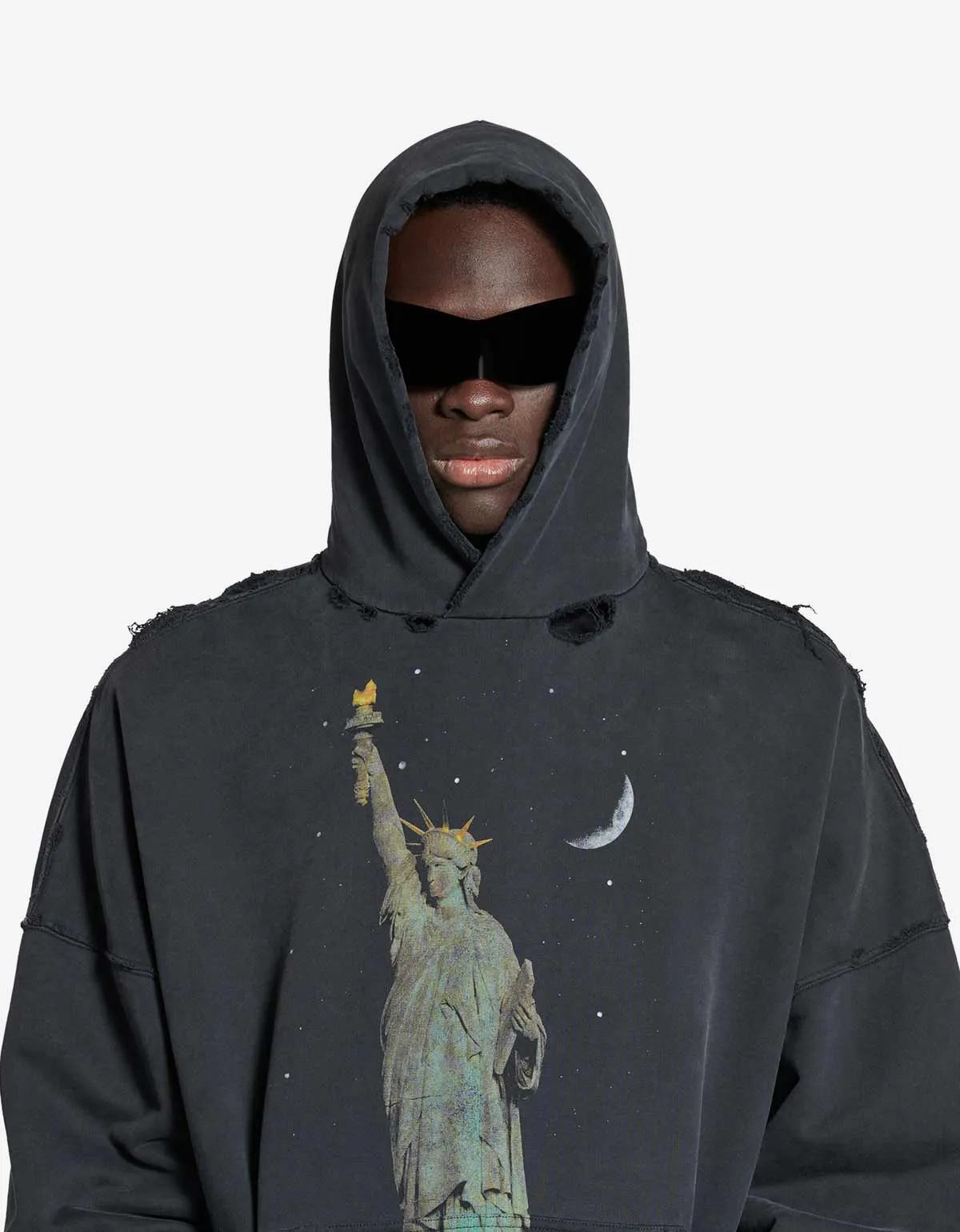 Balenciaga Black Paris Liberty Large Fit Hoodie