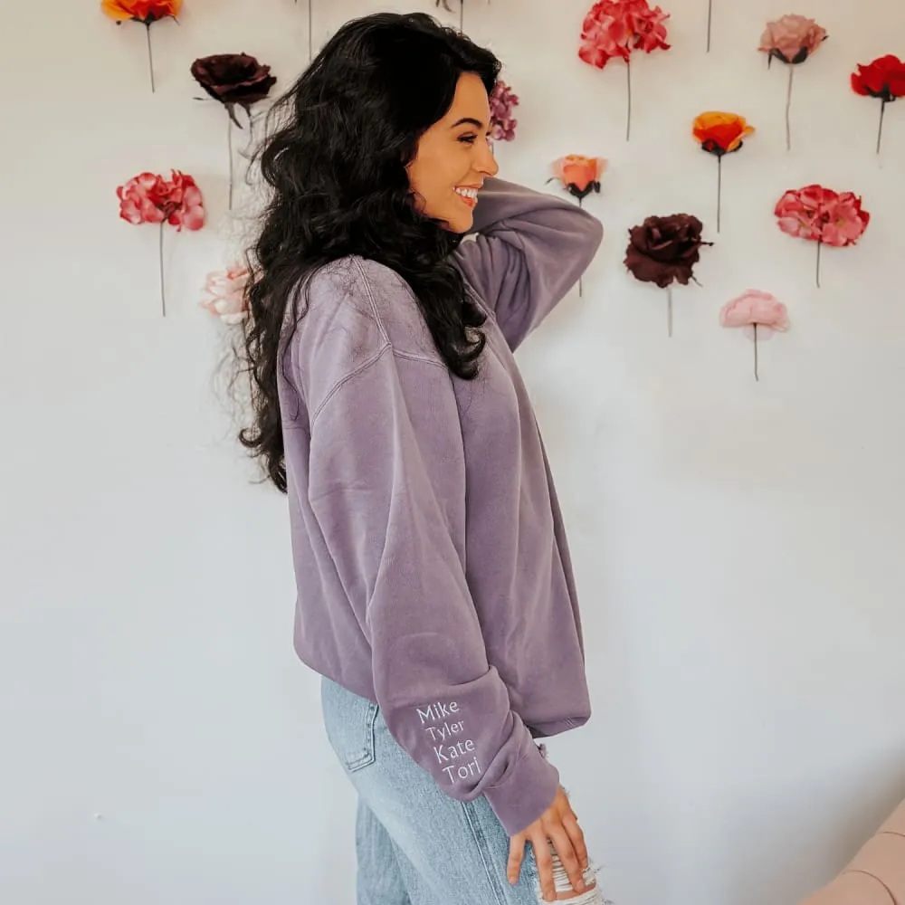 Custom Mama Embroidered Crewneck - Plum
