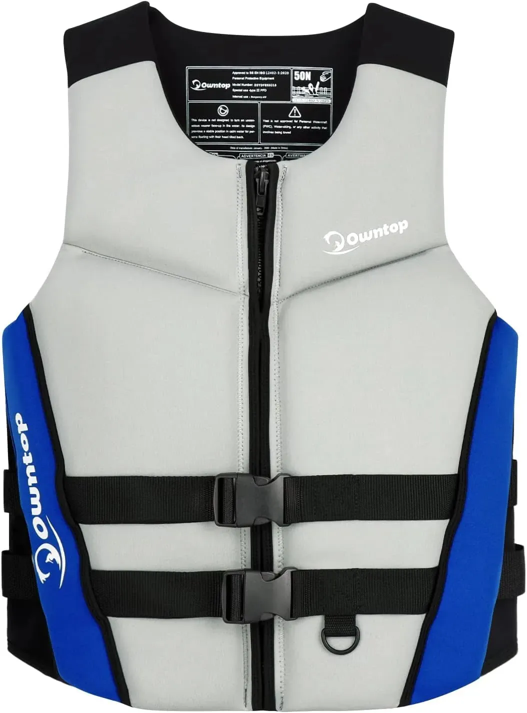 Life Jacket - Lightweight Swim Vest Jacket Men and Women Swim Jacket for Jet Ski Water sports-Grey