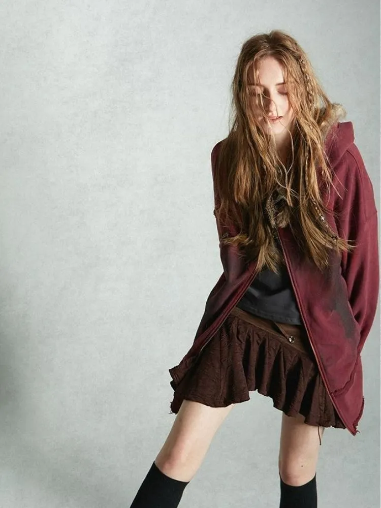 Loose-fitting sweatshirt with collar hood【s0000004495】