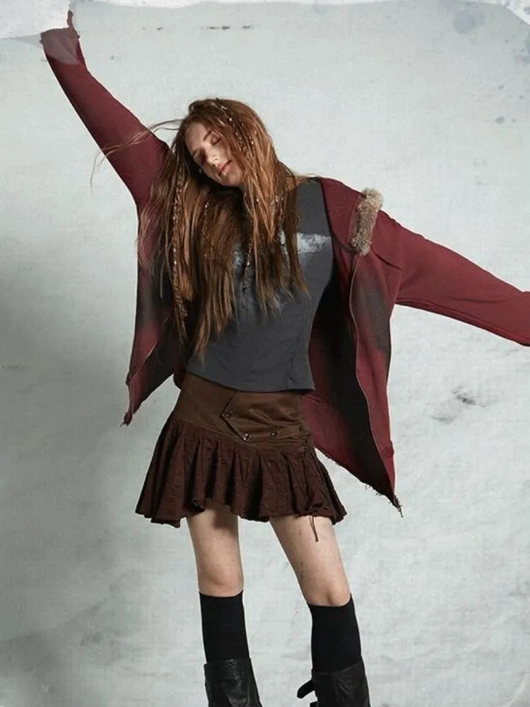 Loose-fitting sweatshirt with collar hood【s0000004495】