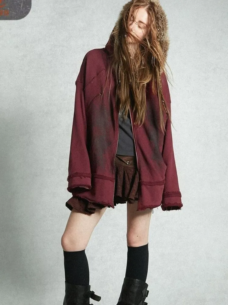 Loose-fitting sweatshirt with collar hood【s0000004495】