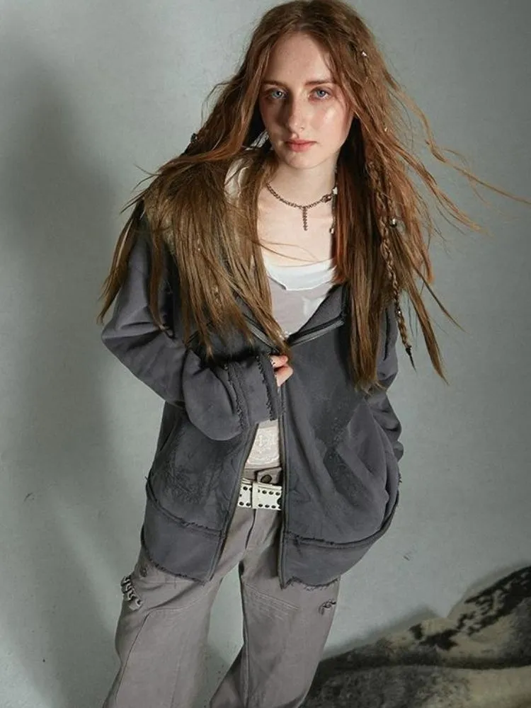 Loose-fitting sweatshirt with collar hood【s0000004495】