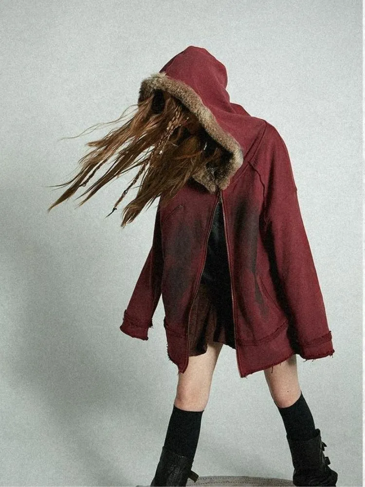 Loose-fitting sweatshirt with collar hood【s0000004495】