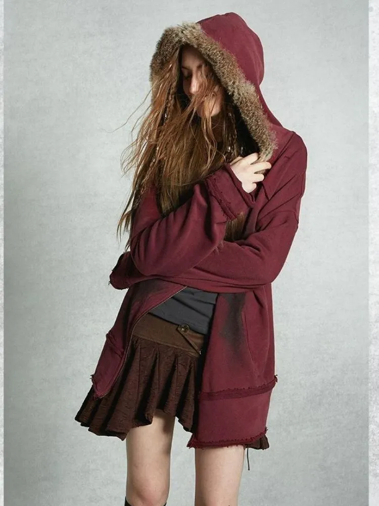 Loose-fitting sweatshirt with collar hood【s0000004495】
