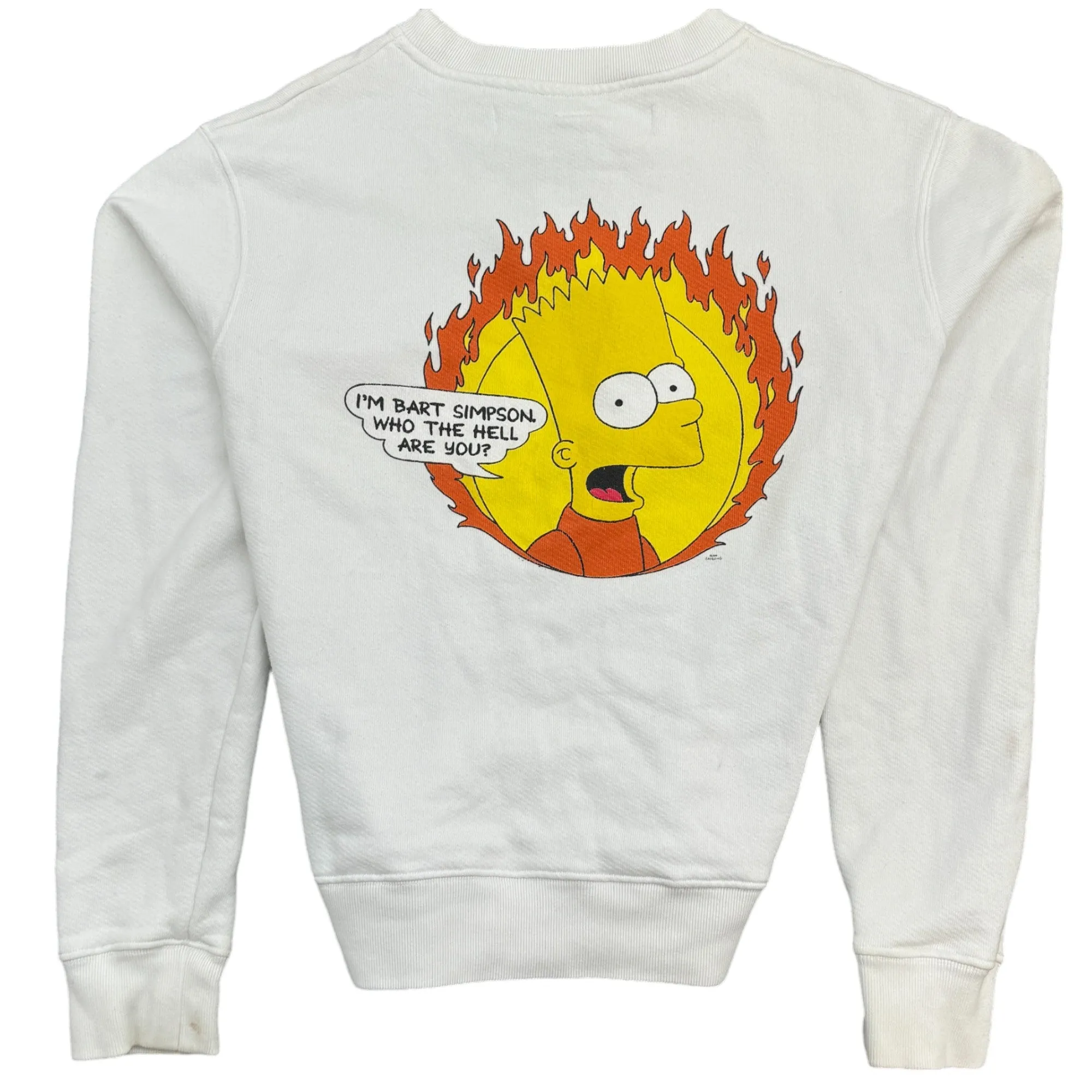 Men's Bart Simpson Sweatshirt White Size S