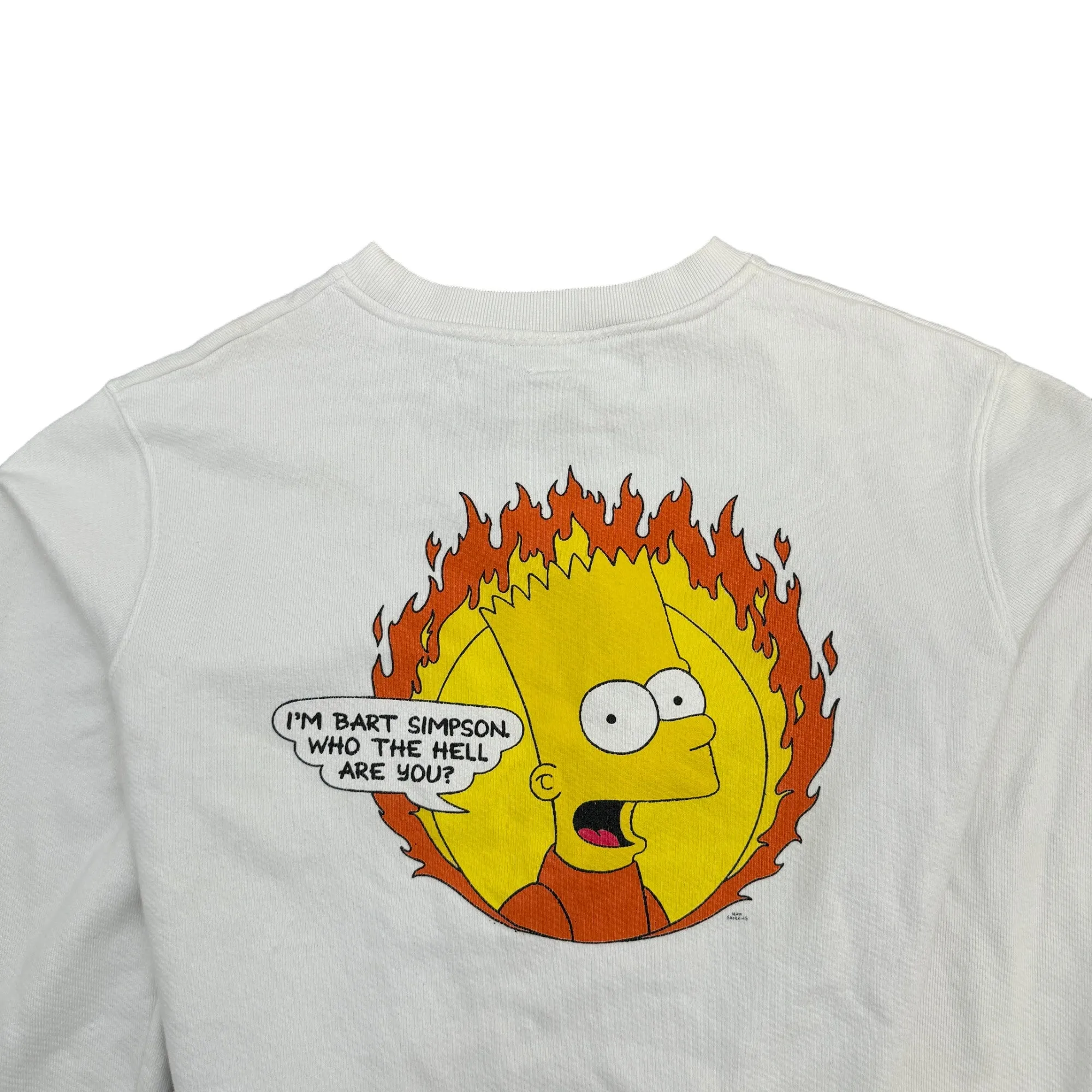 Men's Bart Simpson Sweatshirt White Size S