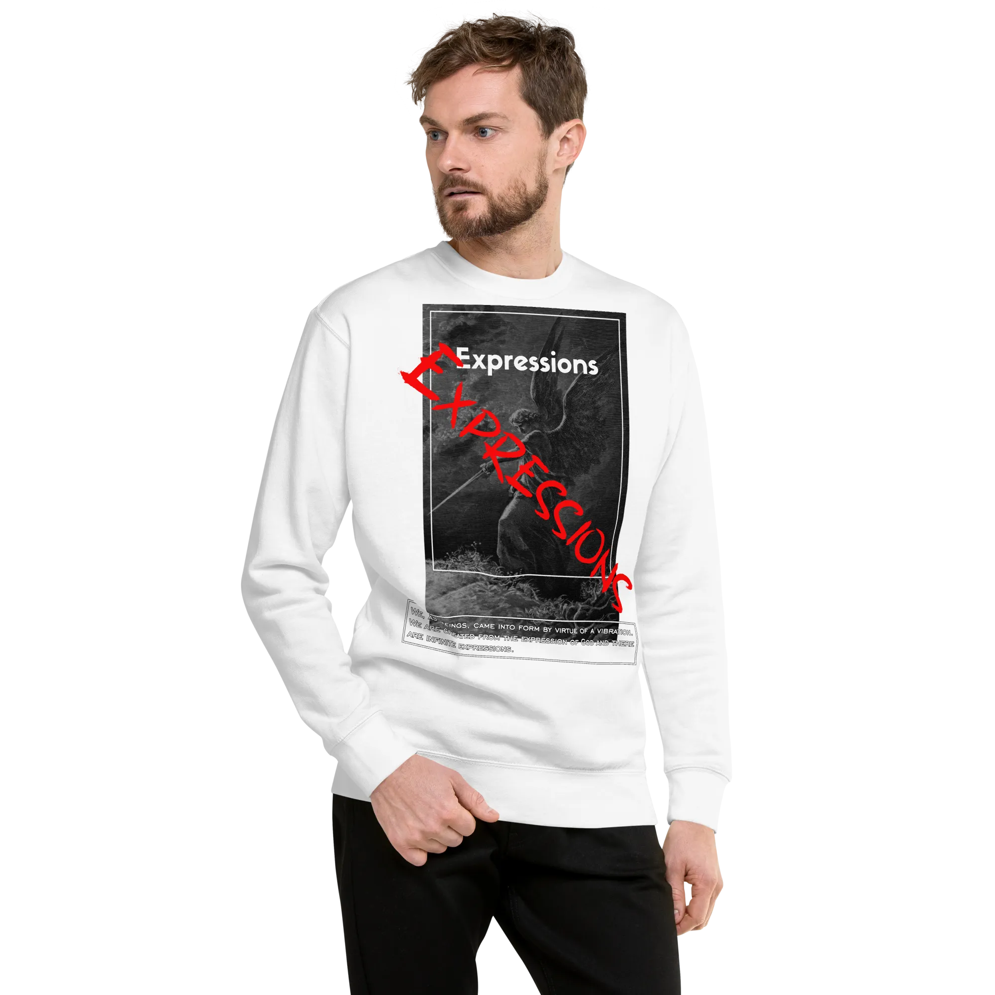 Men's Slogan And Angel Graphic Sweatshirt