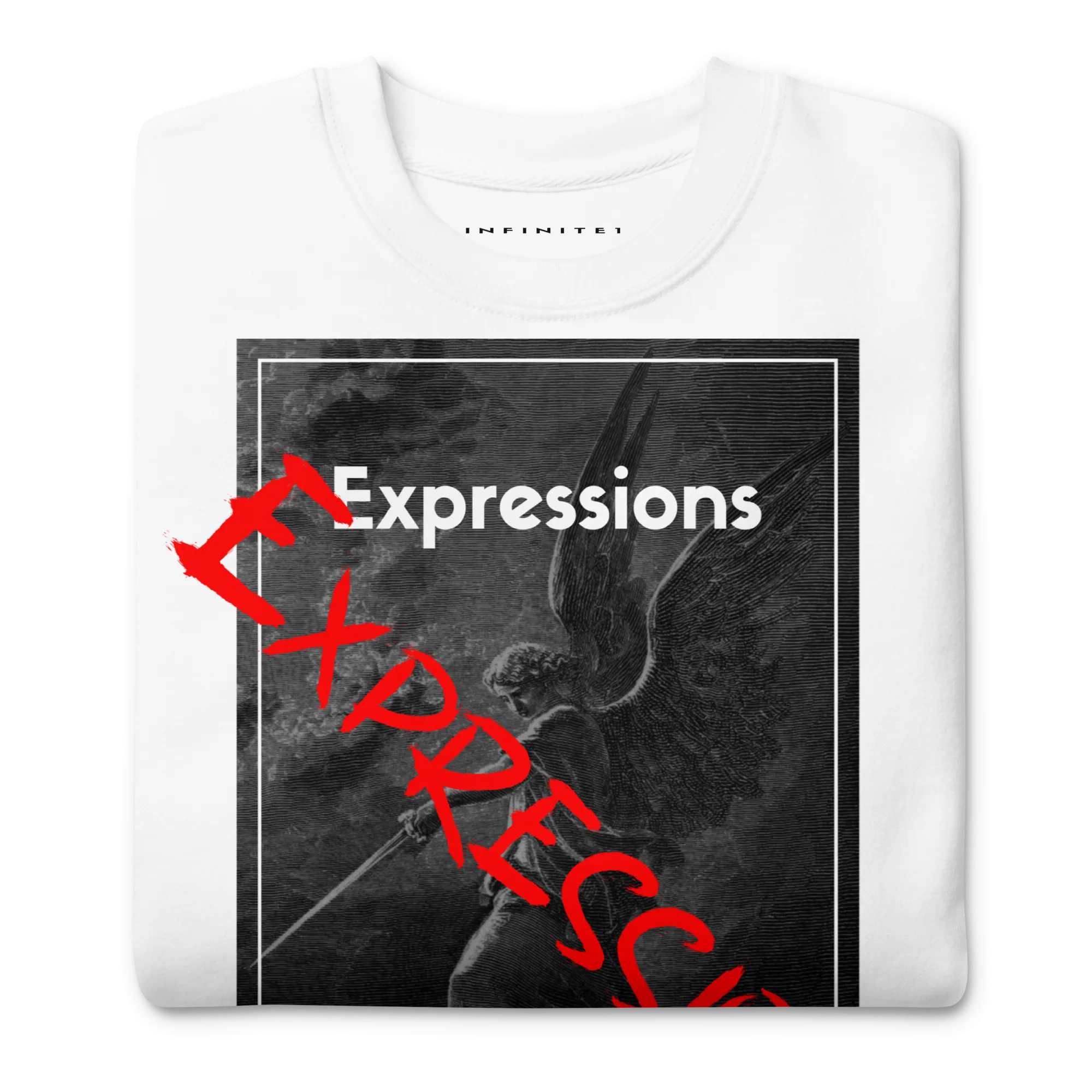 Men's Slogan And Angel Graphic Sweatshirt