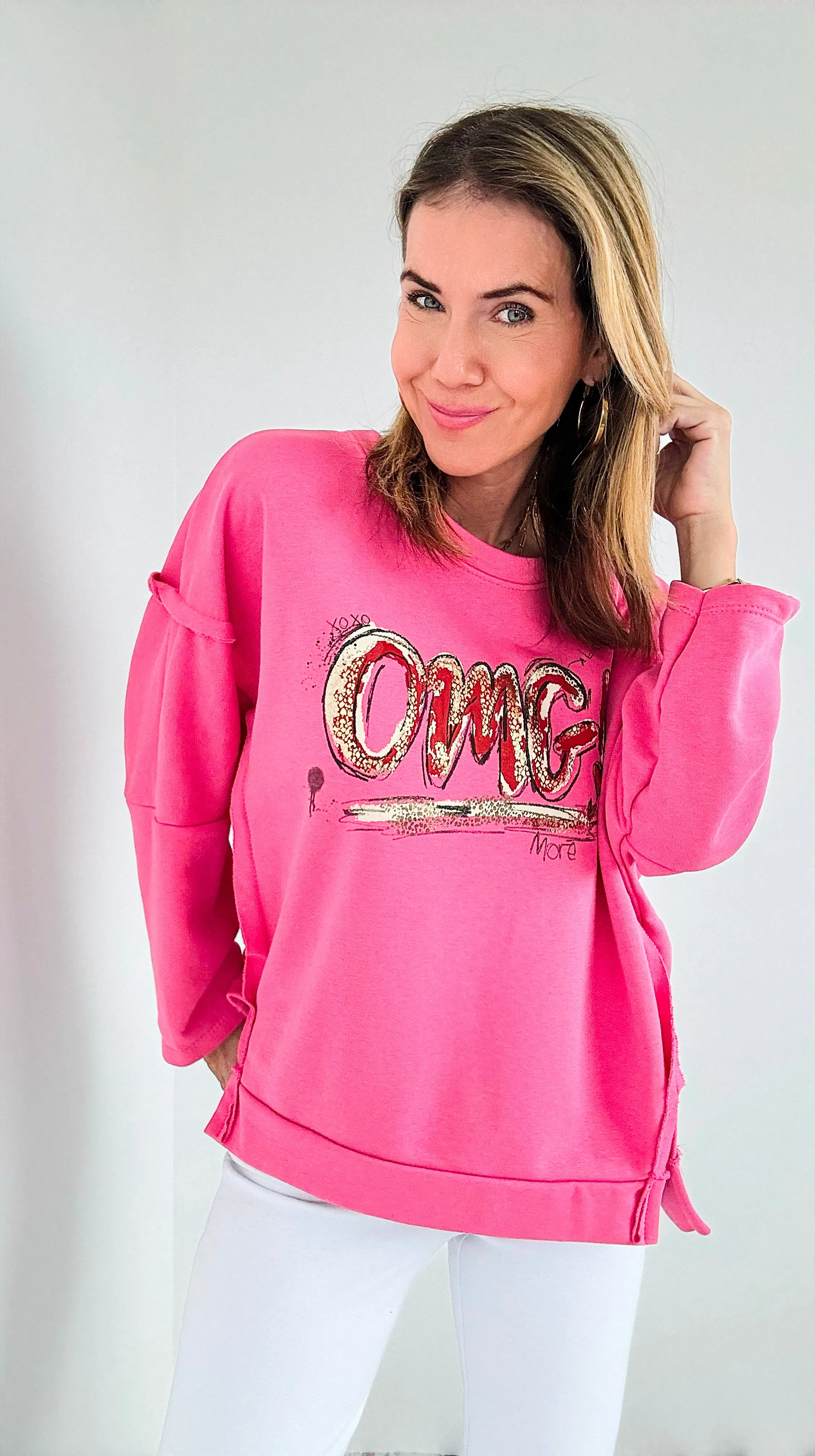 OMG! Italian Sweatshirt- Pink