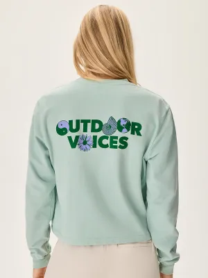 OV Earth Graphic Cotton Terry Cropped Sweatshirt