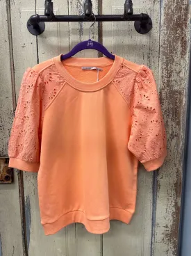 Peach Eyelet Top