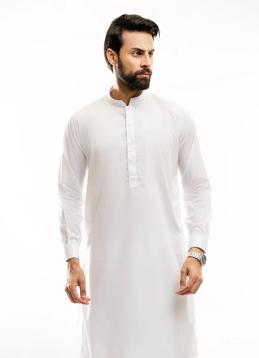 Plain-White, Hi-End Egyptian Cotton Shalwar Kameez