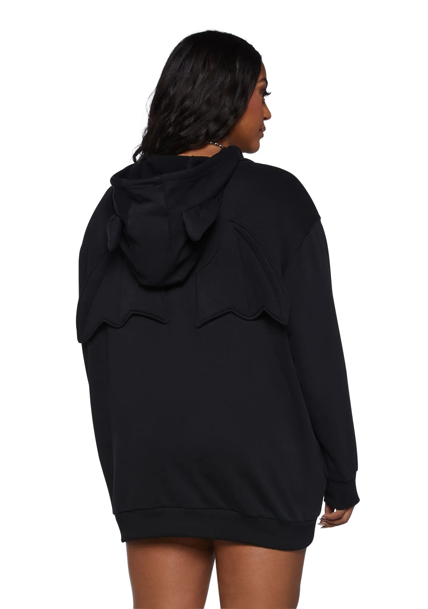 Plus Fly By Night Bat Oversized Hoodie