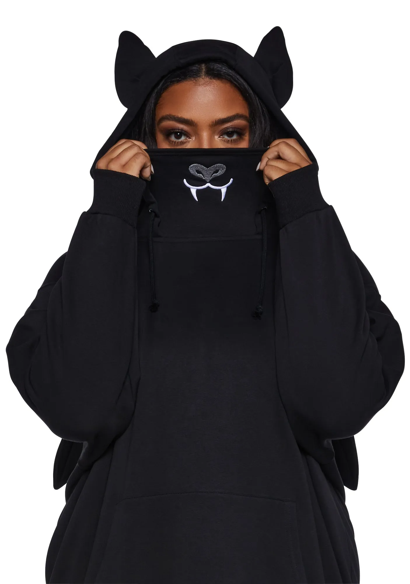 Plus Fly By Night Bat Oversized Hoodie