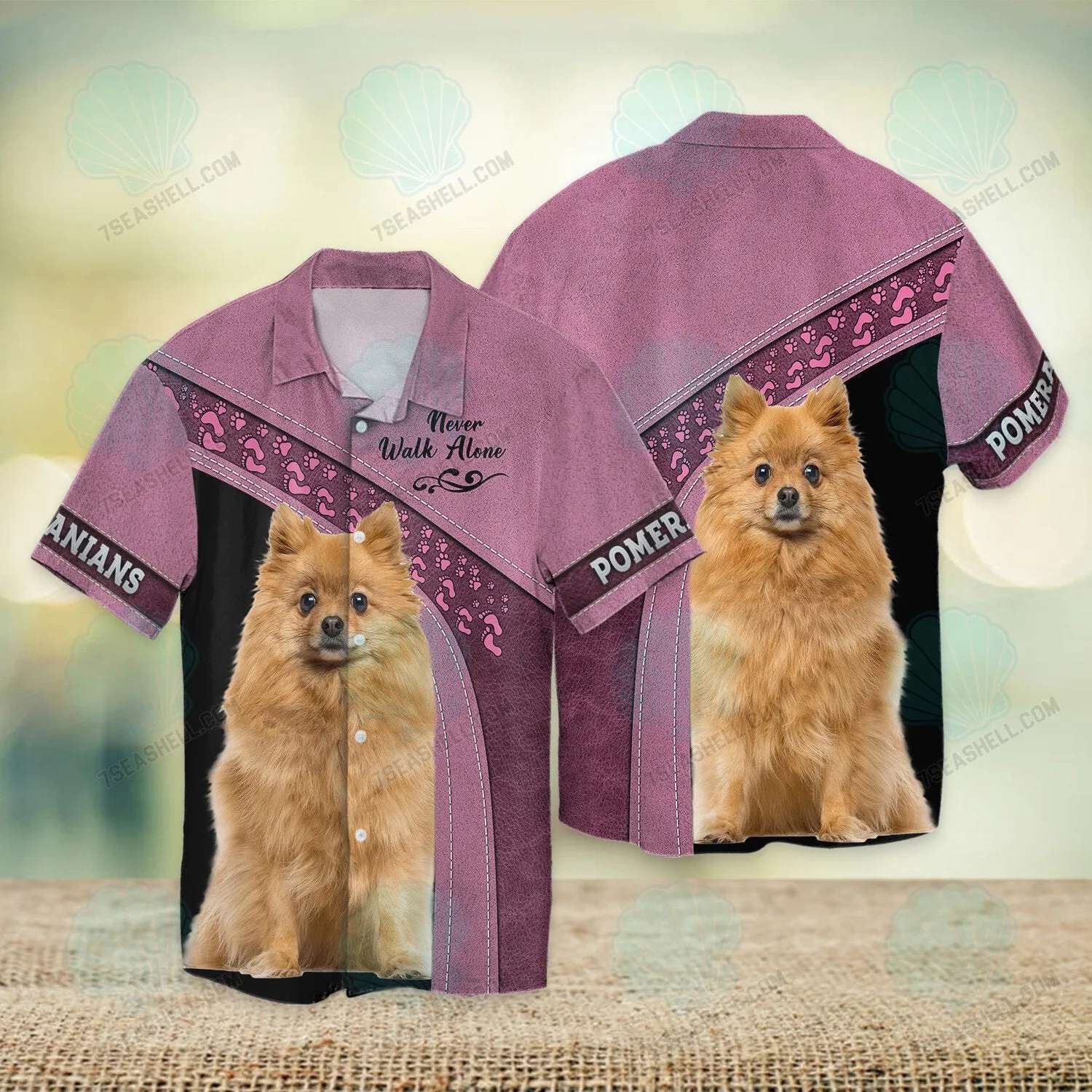 Pomeranians Love Never Walk Alone 3D Full Print Shirts, Christmas Dog Memorial Gifts for loss of Dog