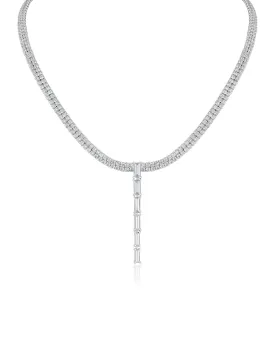 Round and Baguette Collar Necklace