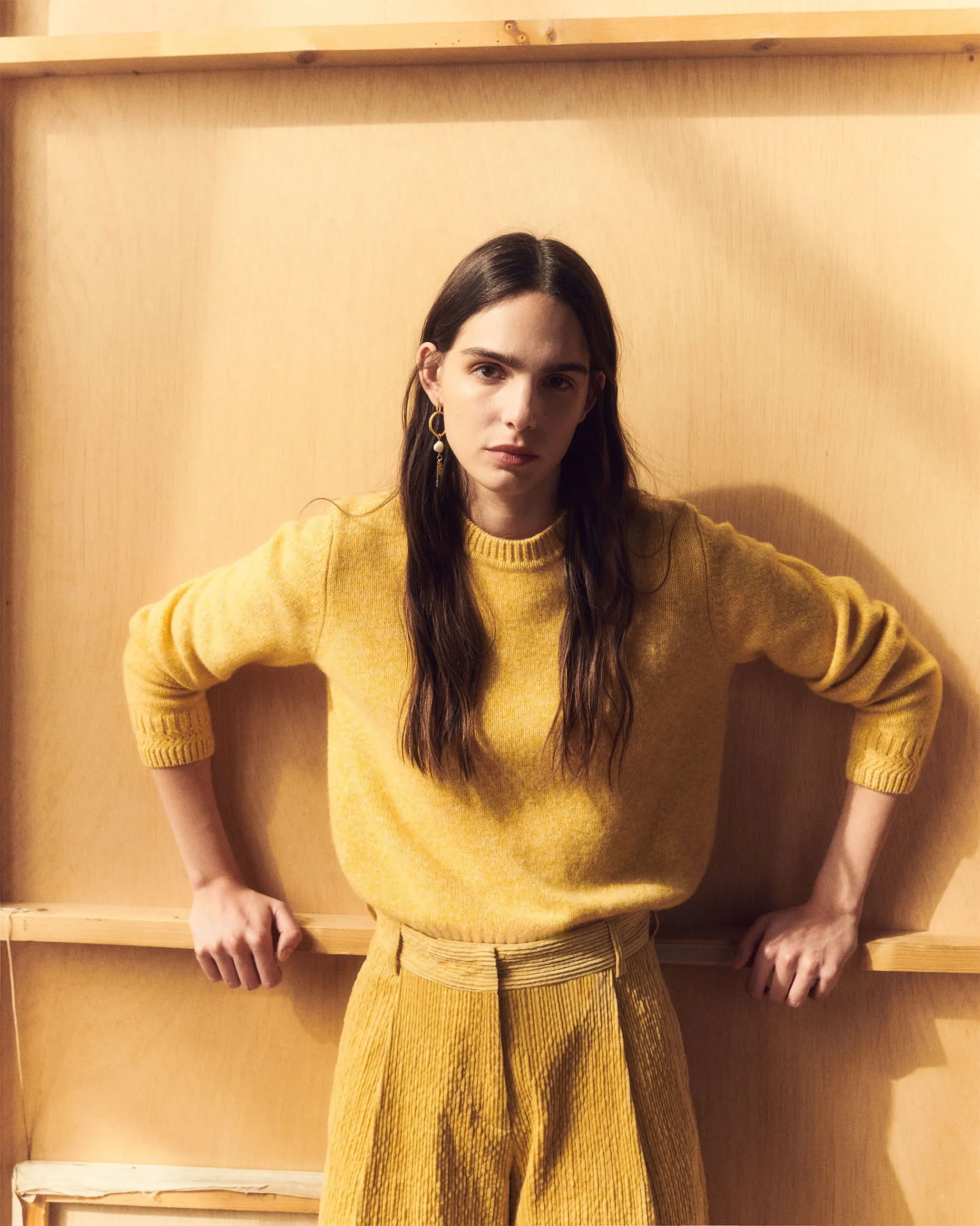 Optimized Title: Cozy Silty Sweater in Camino Sol with Textured Detail