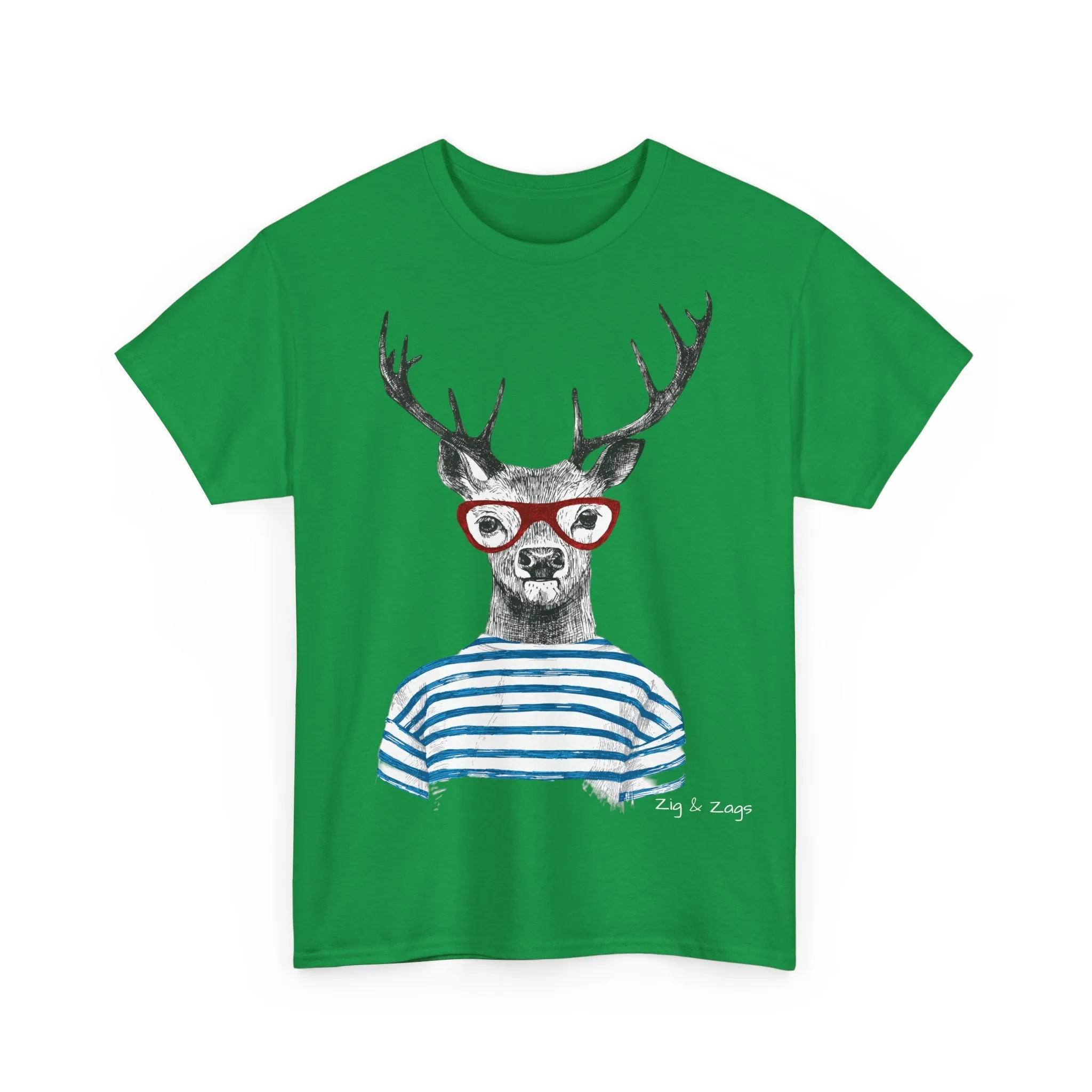 Wild & Free Stag Wearing Glasses Cotton Tee