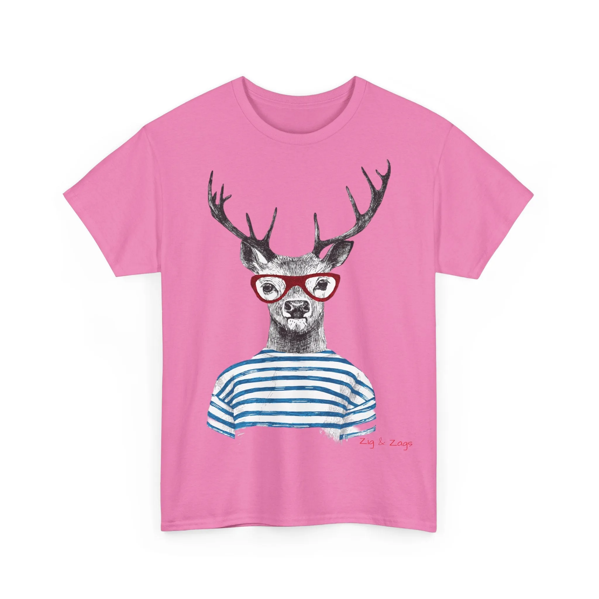 Wild & Free Stag Wearing Glasses Cotton Tee